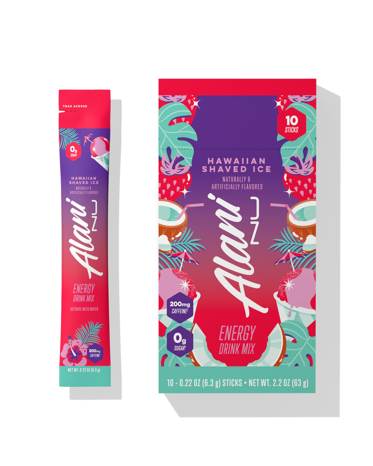 Alani Nu Hawaiian Shaved Ice Energy Sticks 10-Pack