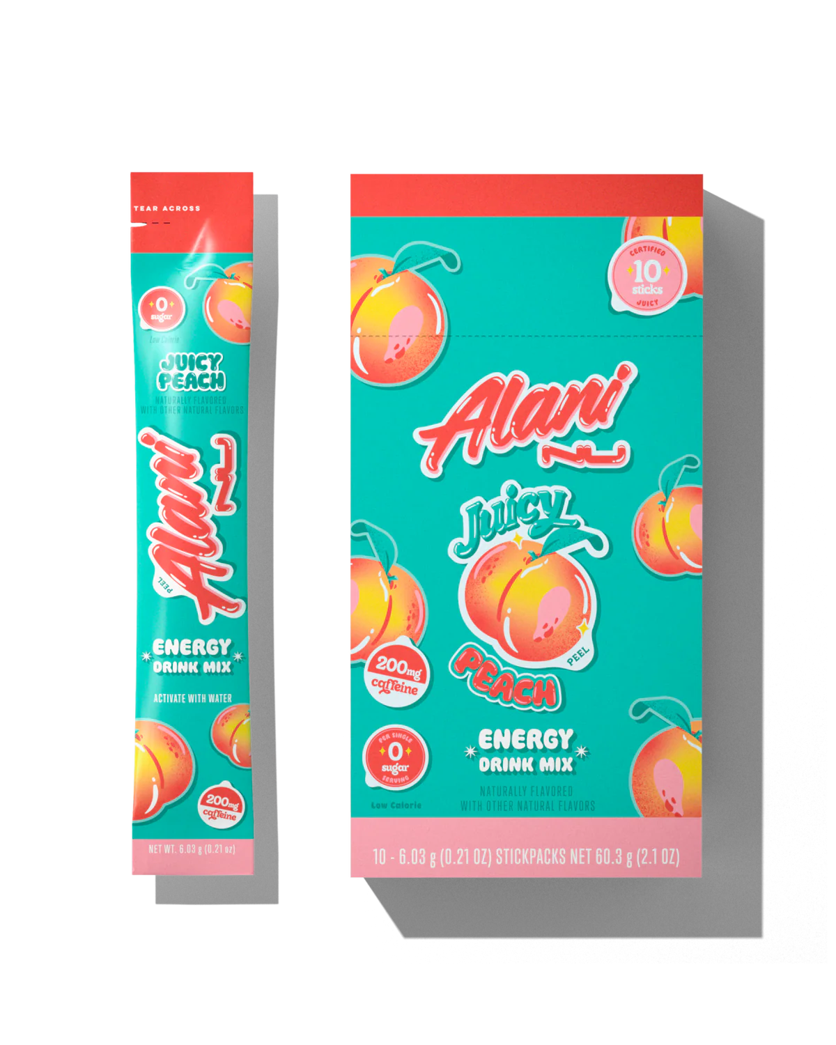 Alani Nu Juicy Peach Energy Sticks 10-Pack