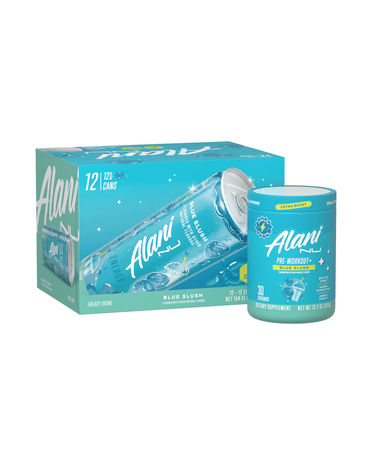 Energy Drink & Pre-Workout+ - Blue Slush - Alani Nu